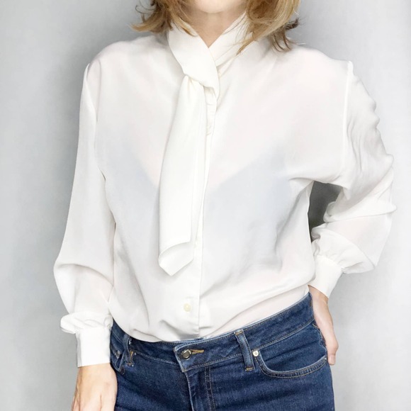 VINTAGE Pendleton 80's White Blouse - Picture 1 of 5